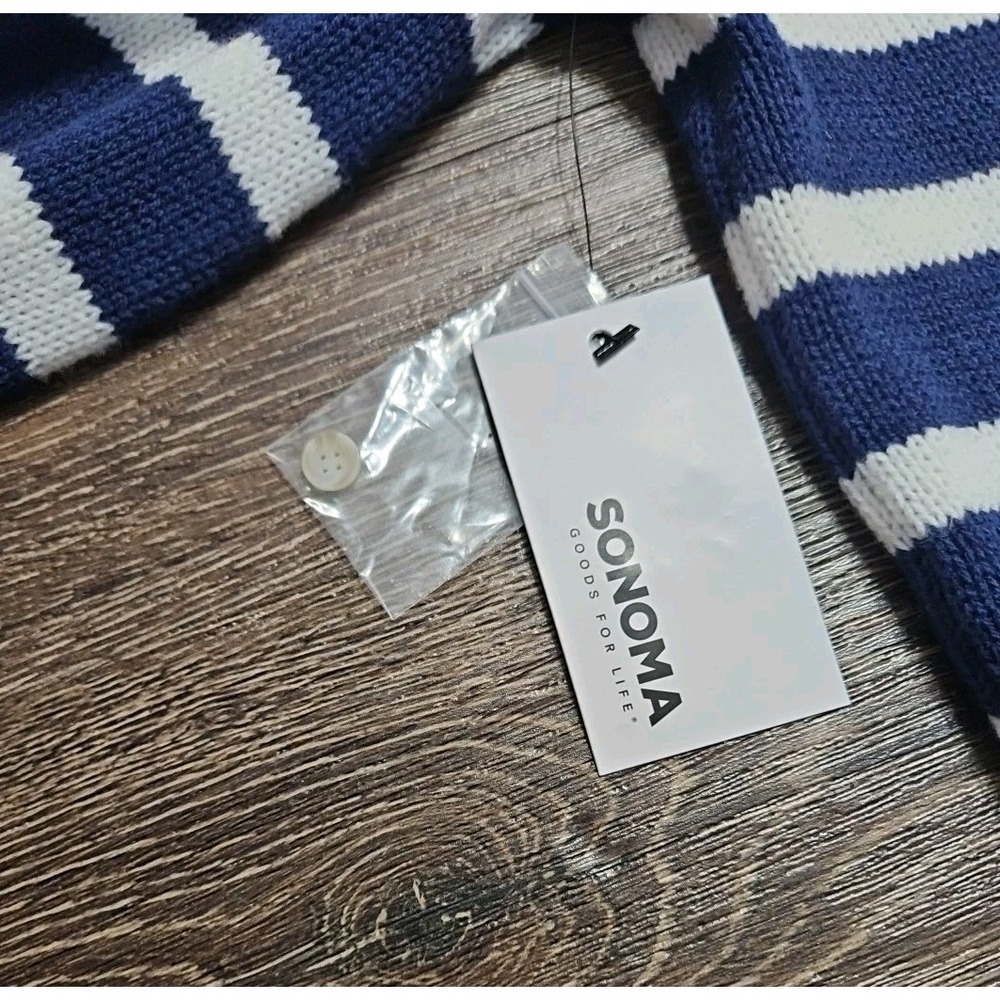 Sonoma Goods For Life Henley Sweater Dress In Navy White Stripe Size Small - Picture 9 of 10